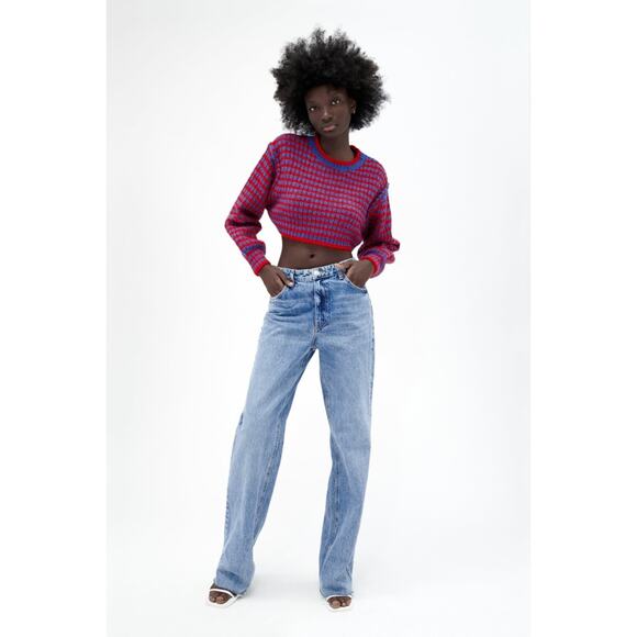 Zara Striped Knit Cropped Crewneck Sweater - Picture 14 of 14